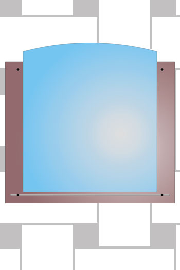 зеркало настенное зеркало (бронза, графит) - подложка 600x500, зеркало (серебро) 470x530 + полка