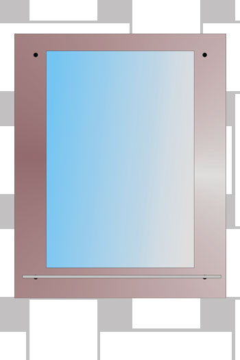 зеркало салонное зеркало (бронза, графит) подложка 500x400, зеркало (серебро) 410x280 + полка